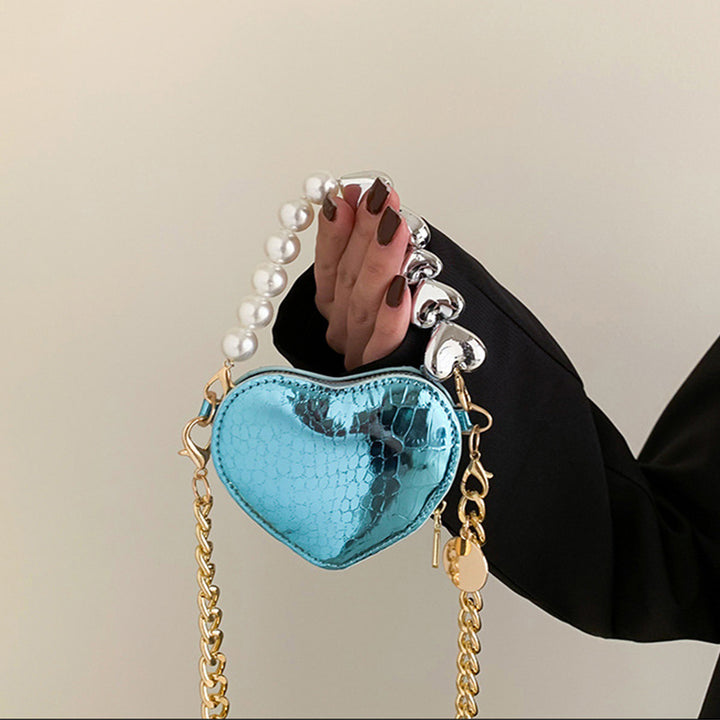 Mini Heart Pearl Handbag – Cute Chain Lipstick Shoulder Bag
