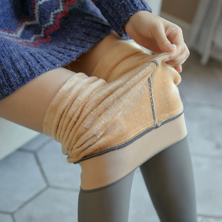 Fake Translucent Fleece-Lined Thermal Tights – Winter Warm Pantyhose