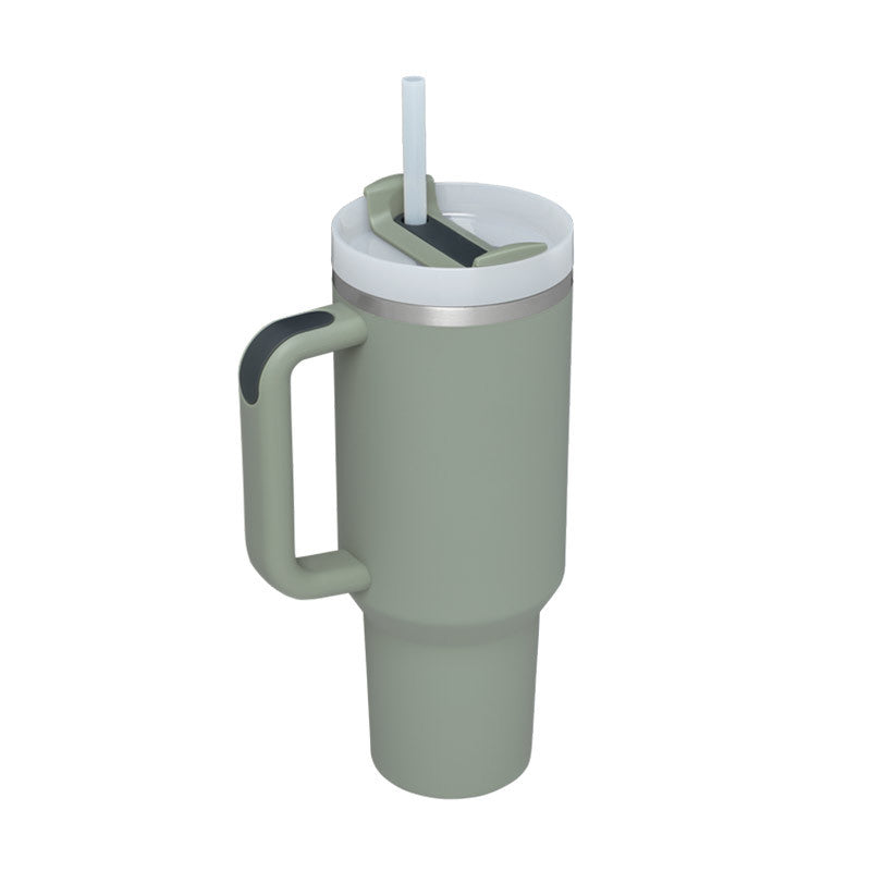 40 oz Insulated Tumbler with Handle & Straw — Stainless Steel Spill-Proof Vacuum Mug for Car, Gym, Office & Travel (30+ Colours)