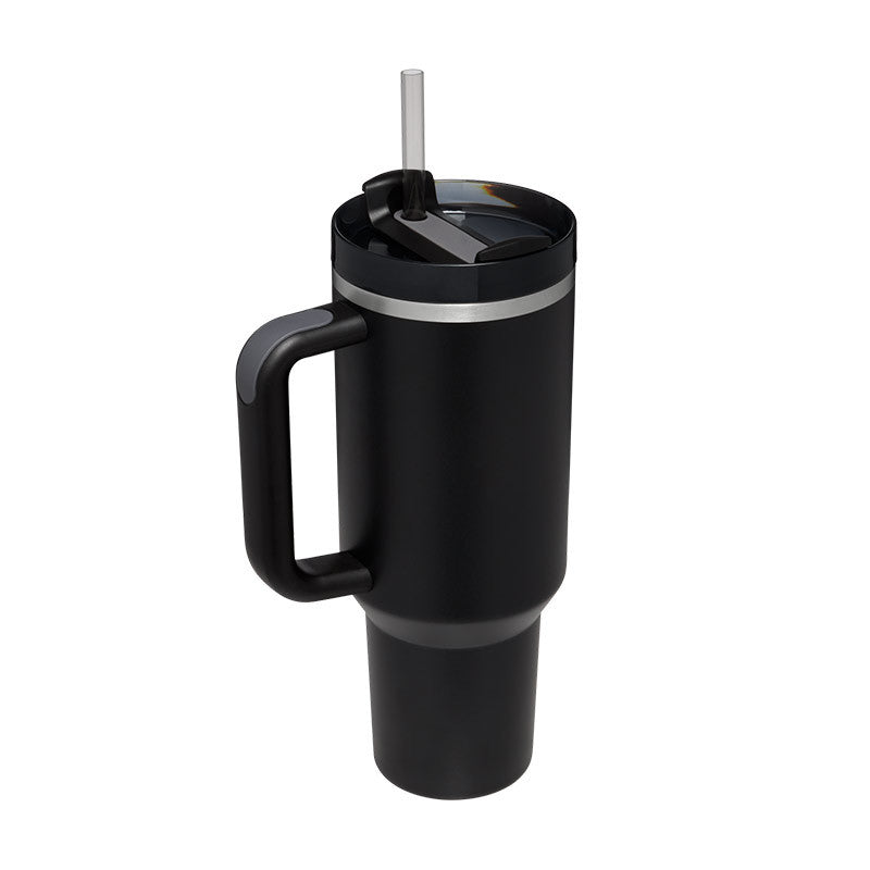 40 oz Insulated Tumbler with Handle & Straw — Stainless Steel Spill-Proof Vacuum Mug for Car, Gym, Office & Travel (30+ Colours)