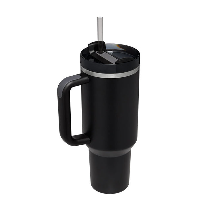 40 oz Insulated Tumbler with Handle & Straw — Stainless Steel Spill-Proof Vacuum Mug for Car, Gym, Office & Travel (30+ Colours)