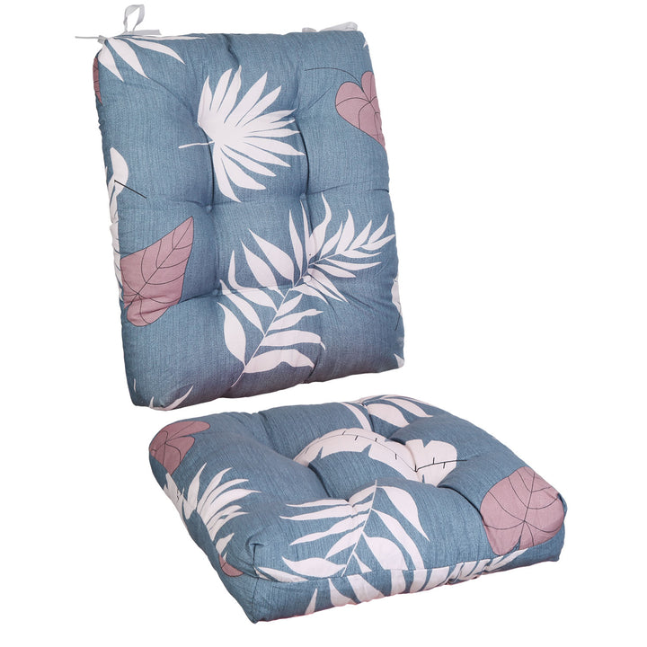 2-Piece Waterproof Rocking Chair Cushion Set — Oxford Cloth, Non-Slip Ties, Seat & Back Pad for Indoor & Outdoor Use (9 Colours)