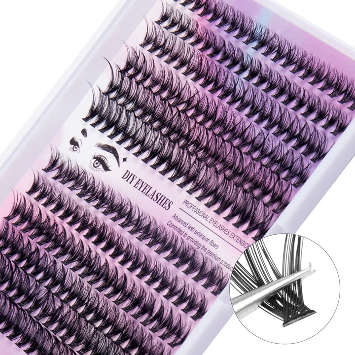 240 Segmented Lash Clusters — 12 Rows Mixed 30D + 40D for DIY Lash Extensions