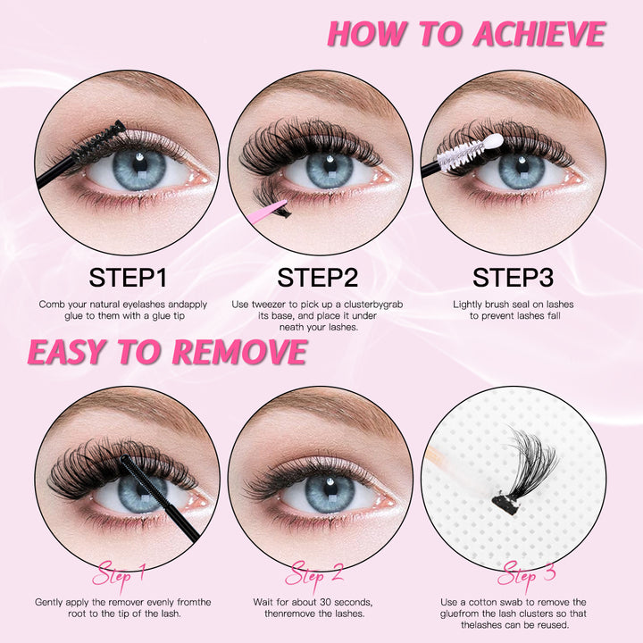 640-Cluster Lash Book Set — 32 Rows of Segmented Lash Fans, Style 1 & Style 2