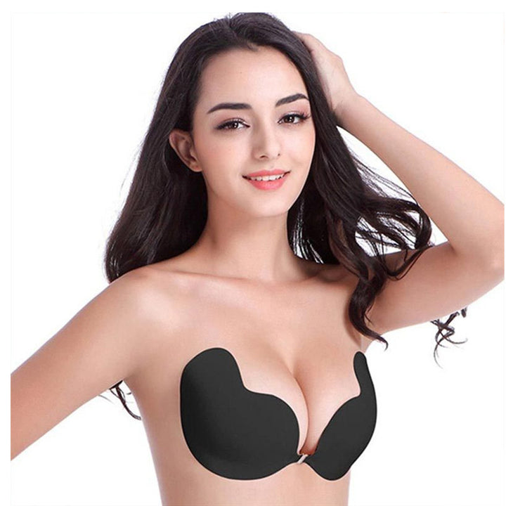 Deep V Invisible Silicone Bra – Strapless Push-Up Adhesive Bra