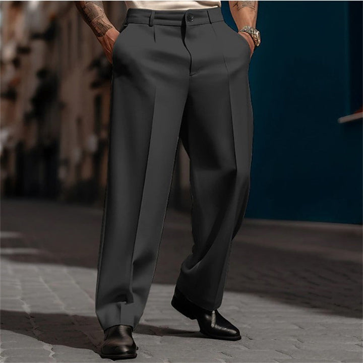 Men's Formal Wear Diagonal Pocket Straight Solid Color Breathable Outdoor Daily Outdoor Fashion Suit Pants
