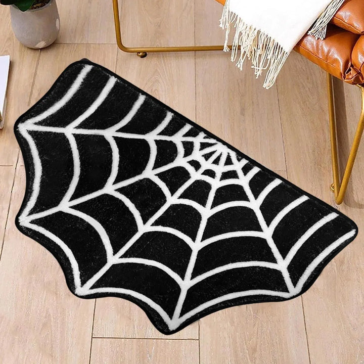 Spider Web Bath Mat — 19.7×31.5 in Gothic Non-Slip Area Rug for Bedroom, Kitchen & Front Door, Machine Washable