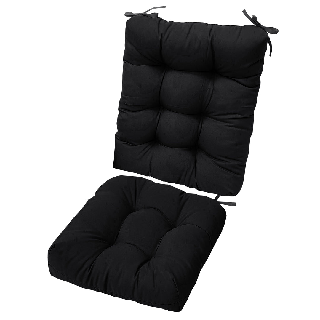 2-Piece Waterproof Rocking Chair Cushion Set — Oxford Cloth, Non-Slip Ties, Seat & Back Pad for Indoor & Outdoor Use (9 Colours)
