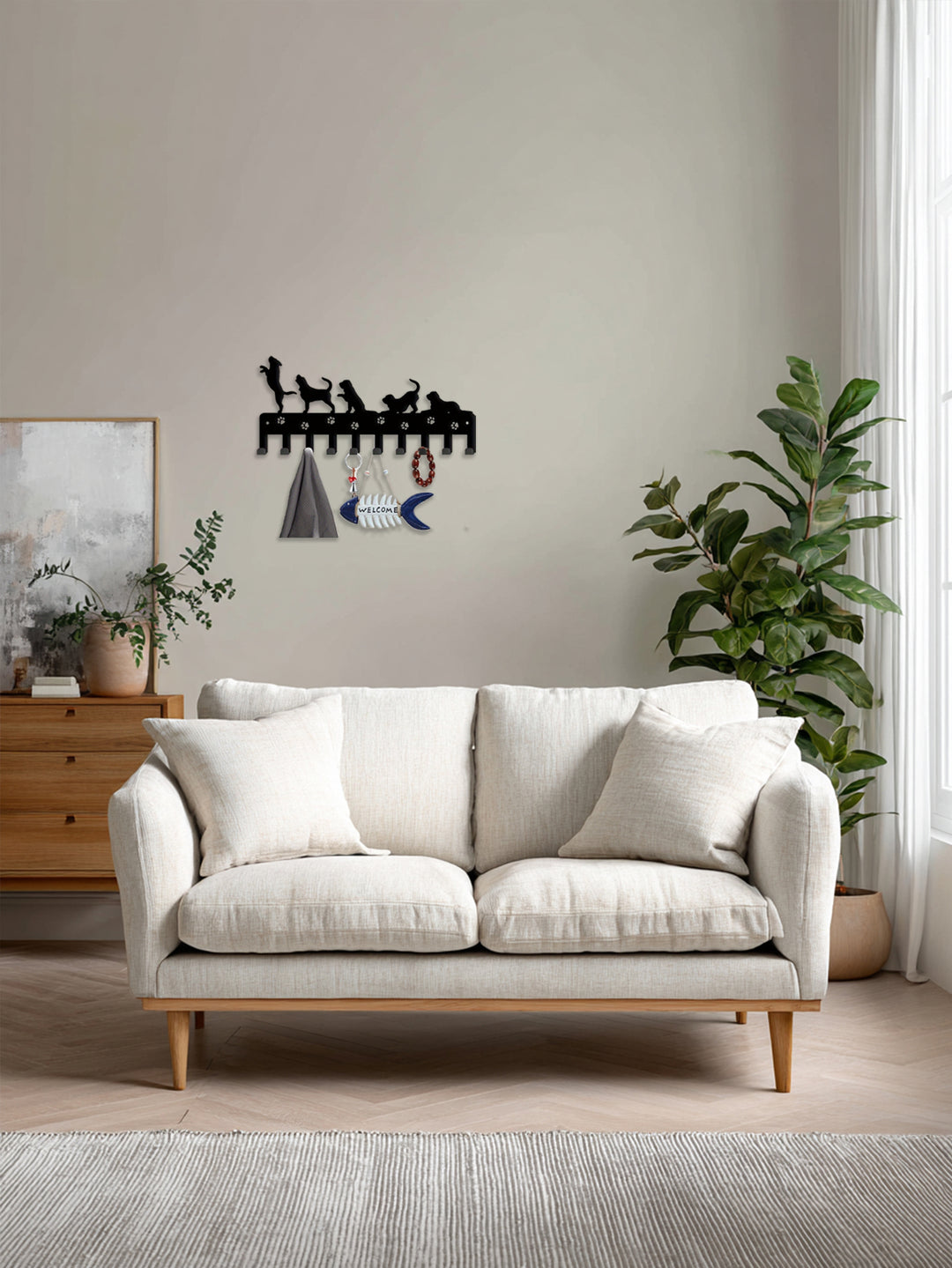 Animal-Inspired Wall-Mounted Key Holder — Detachable Upright Hook Organizer for Home & Entryway