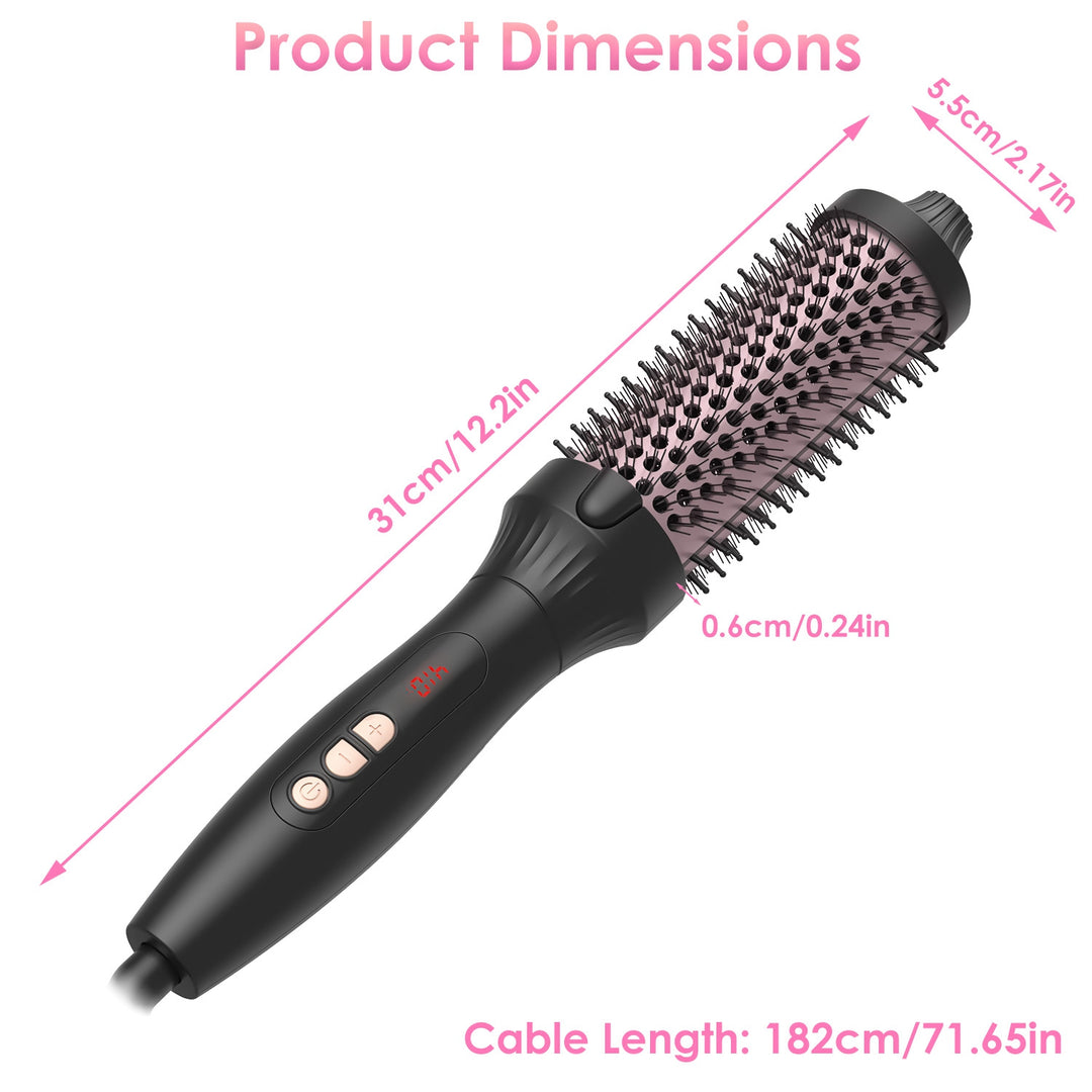 3-in-1 Thermal Hair Curler Brush — Straightener, Curler & Volume Brush, 10 Heat Levels, 30s Fast Heat