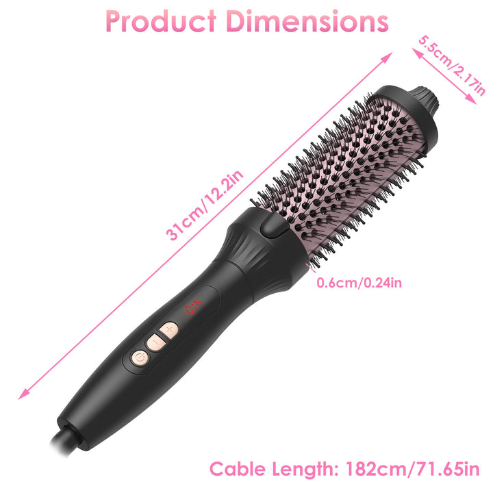 3-in-1 Thermal Hair Curler Brush — Straightener, Curler & Volume Brush, 10 Heat Levels, 30s Fast Heat