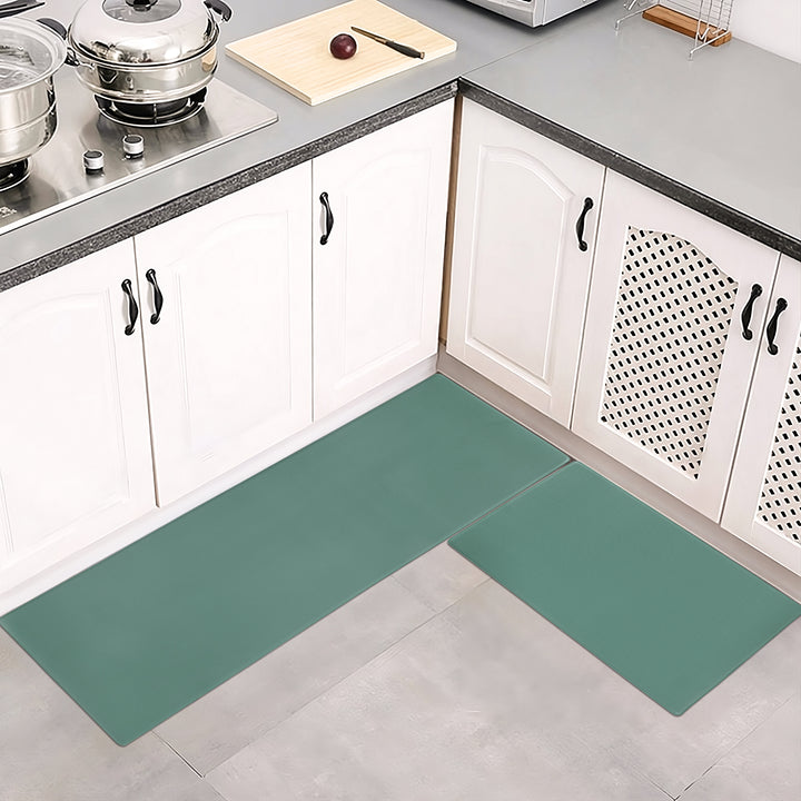 Kitchen Floor Mat 2-Piece Set — Non-Slip, Waterproof & Easy-Scrub Anti-Fatigue Mats for Home Kitchen (Brown)