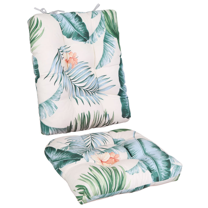 2-Piece Waterproof Rocking Chair Cushion Set — Oxford Cloth, Non-Slip Ties, Seat & Back Pad for Indoor & Outdoor Use (9 Colours)
