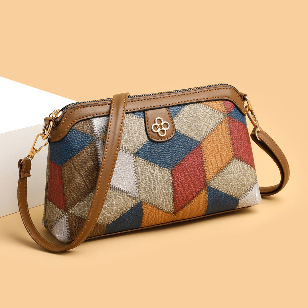 Bohemian Retro Crossbody Bag – Ethnic Contrast Stitch Shoulder Bag