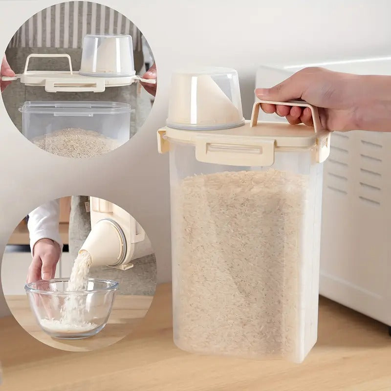 Sealed Food Storage Containers with Lids — Leak-Proof Moisture-Proof PE Kitchen Boxes for Grains, Nuts, Flour & Rice