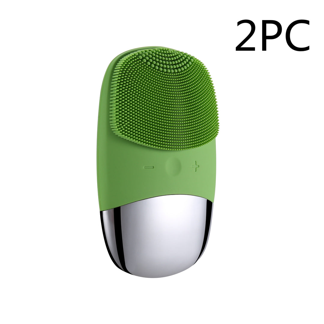 Mini Silicone Electric Facial Cleansing Brush & Skin Massager — Multi-Colour, Single & 2-Pack Options