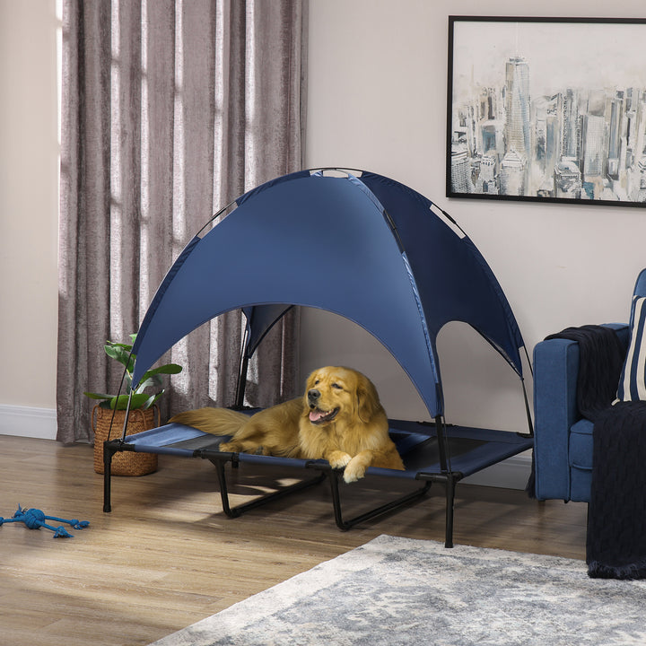 Elevated Pet Bed with Canopy for Large Dogs