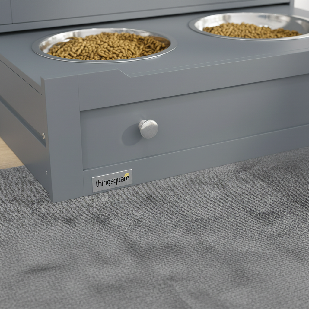 PawHut Pet Feeder Station with Storage Cabinet; Raised Dog Bowls