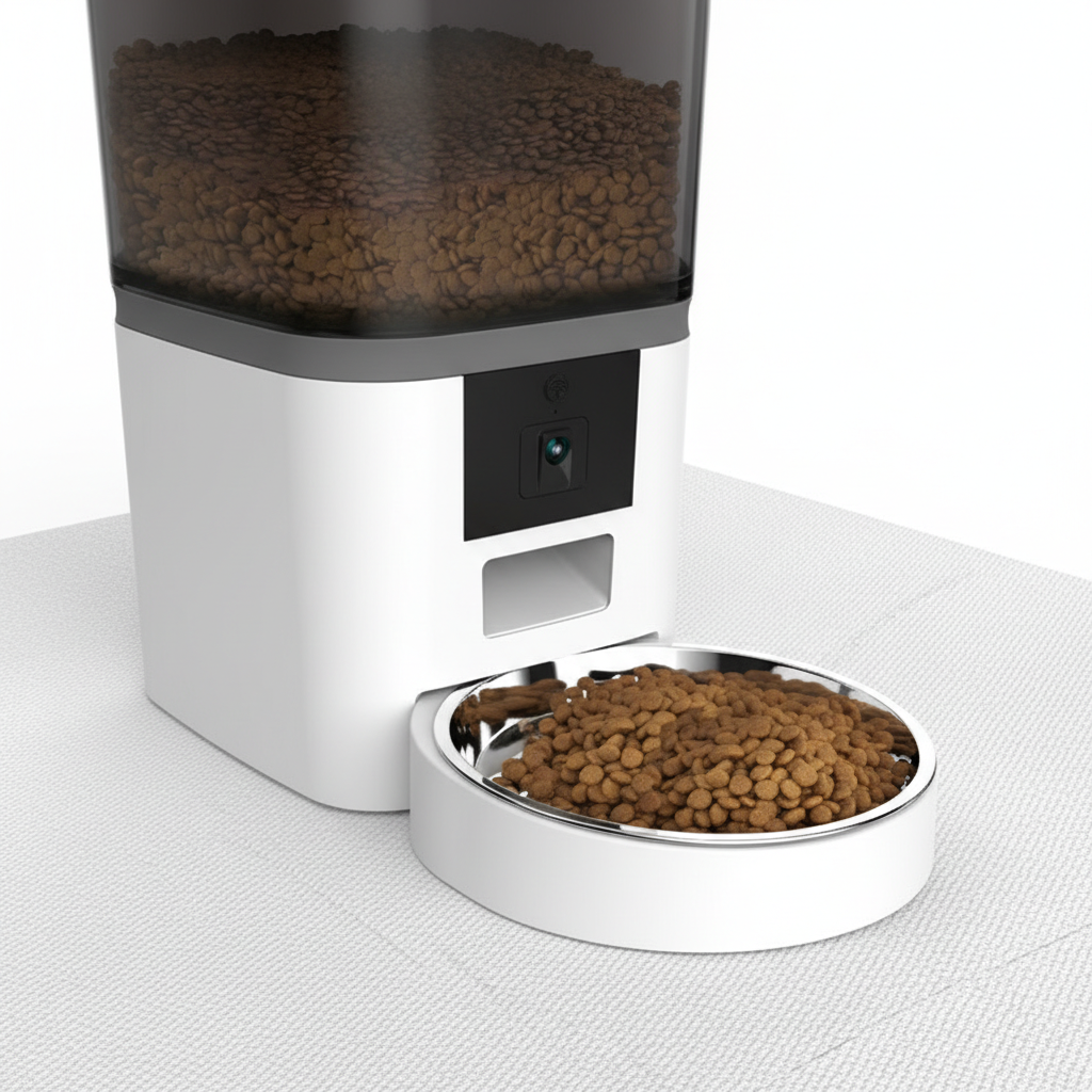 Video Camera With Adjustable Performance Pet Feeder