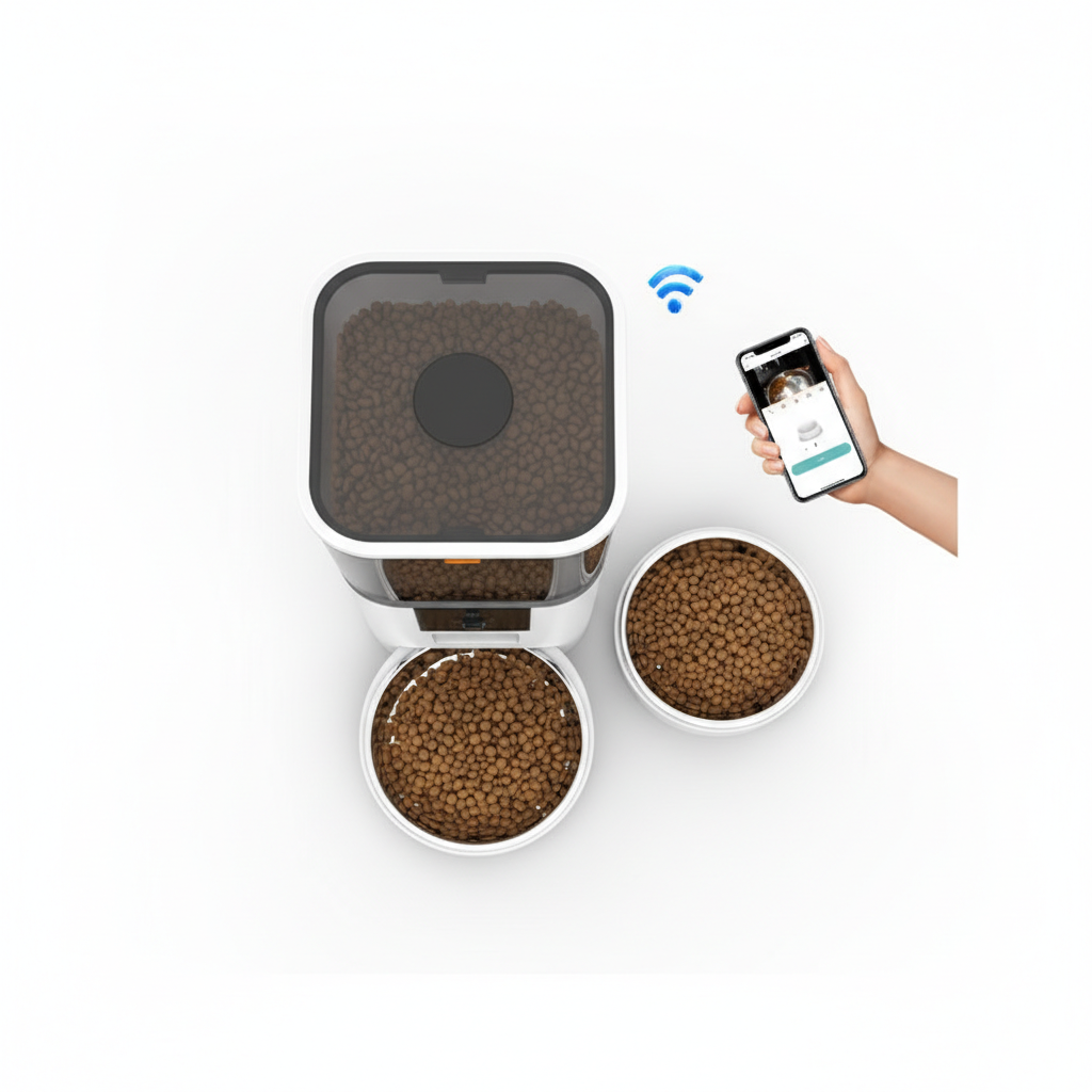 Video Camera With Adjustable Performance Pet Feeder