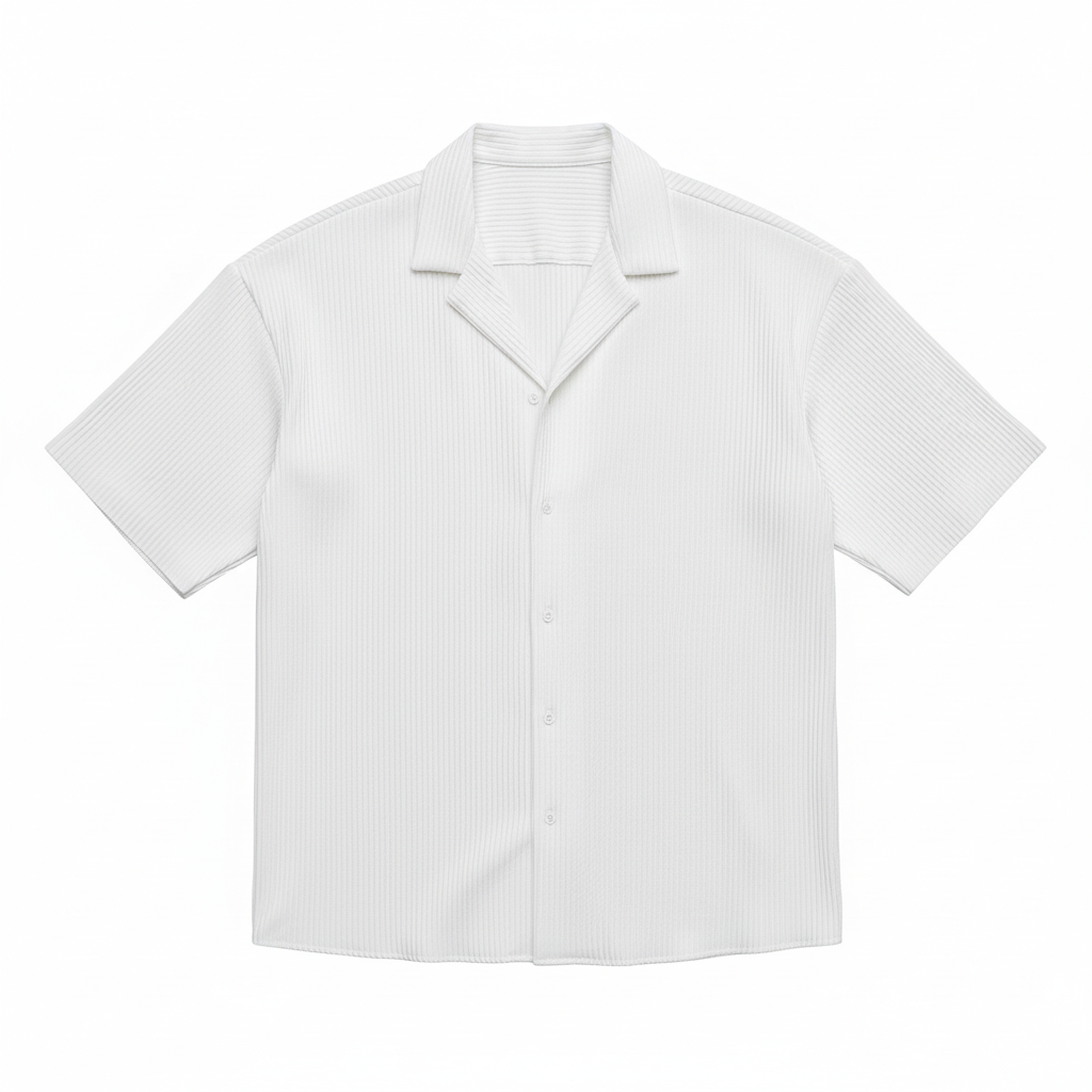 Men's Cardigan Solid Color Short Sleeve Shirt