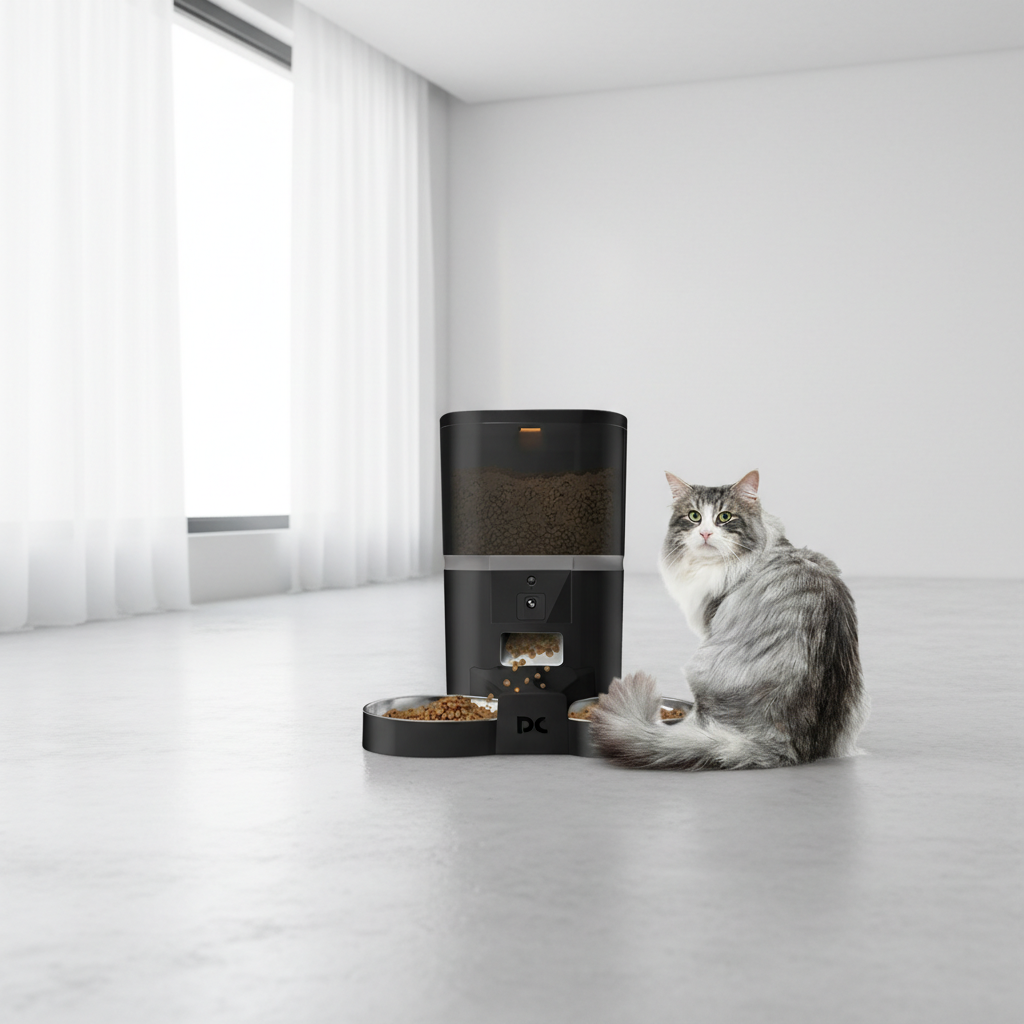 Video Camera With Adjustable Performance Pet Feeder