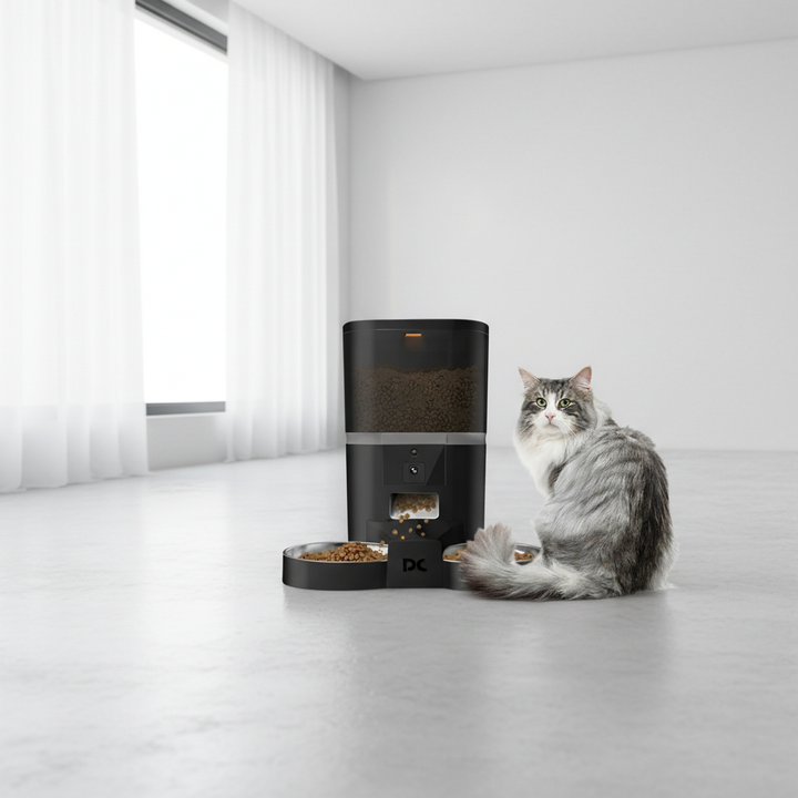 Video Camera With Adjustable Performance Pet Feeder