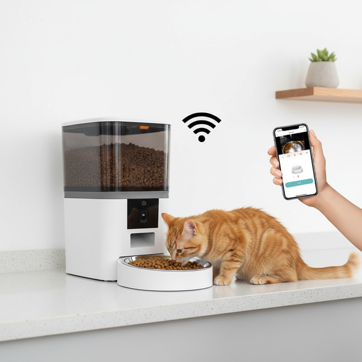 Video Camera With Adjustable Performance Pet Feeder
