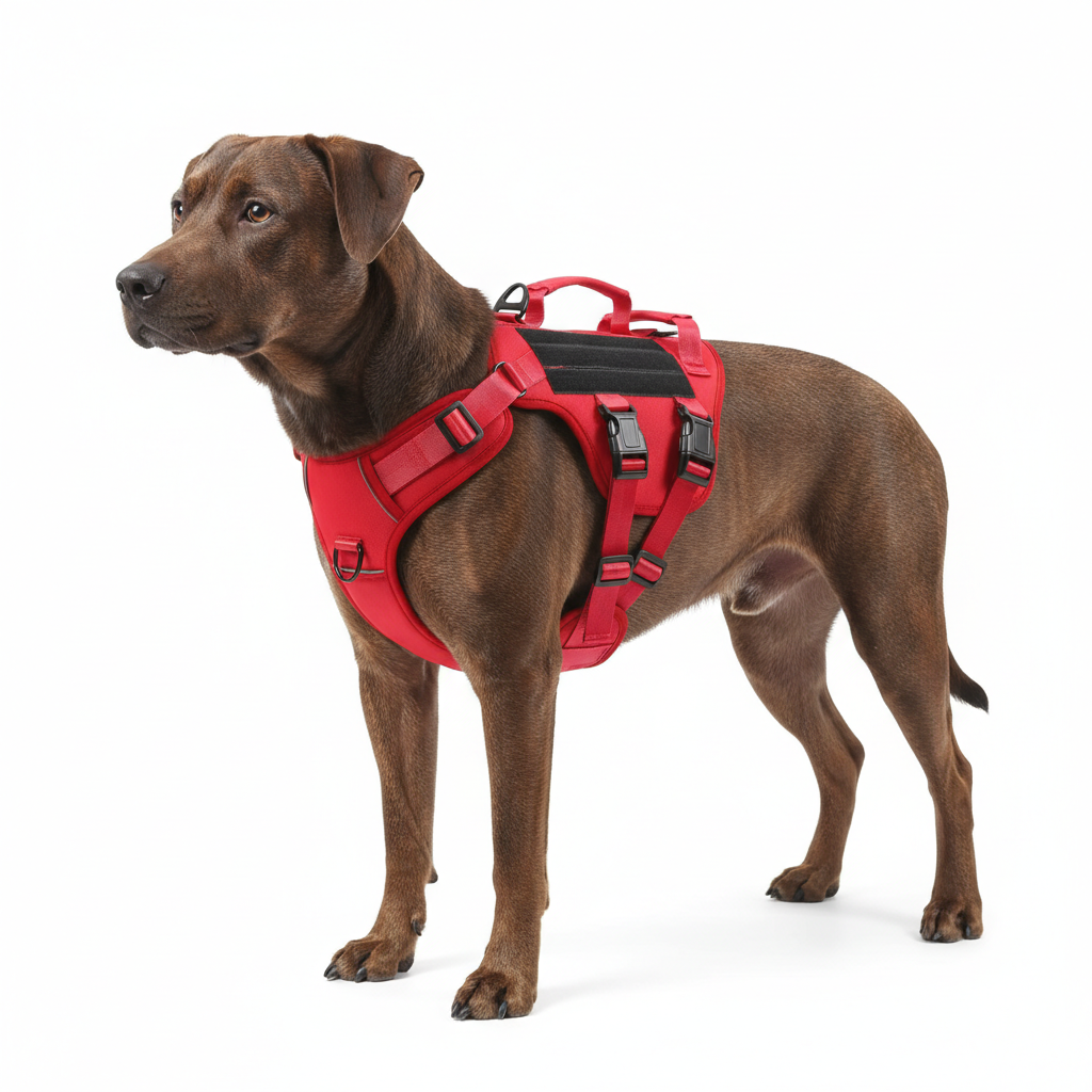 Tactical Dog Harness – Adjustable No-Pull Reflective Vest for Large Dogs