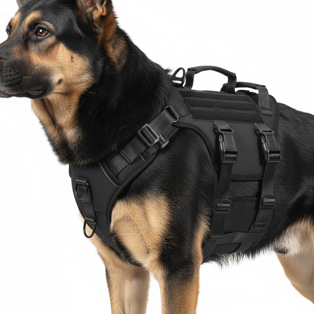 Tactical Dog Harness – Adjustable No-Pull Reflective Vest for Large Dogs
