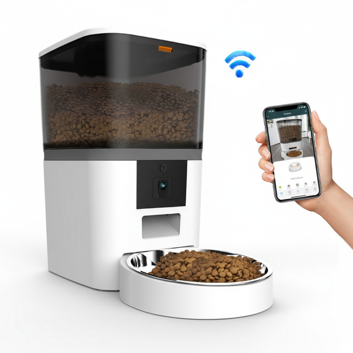Video Camera With Adjustable Performance Pet Feeder