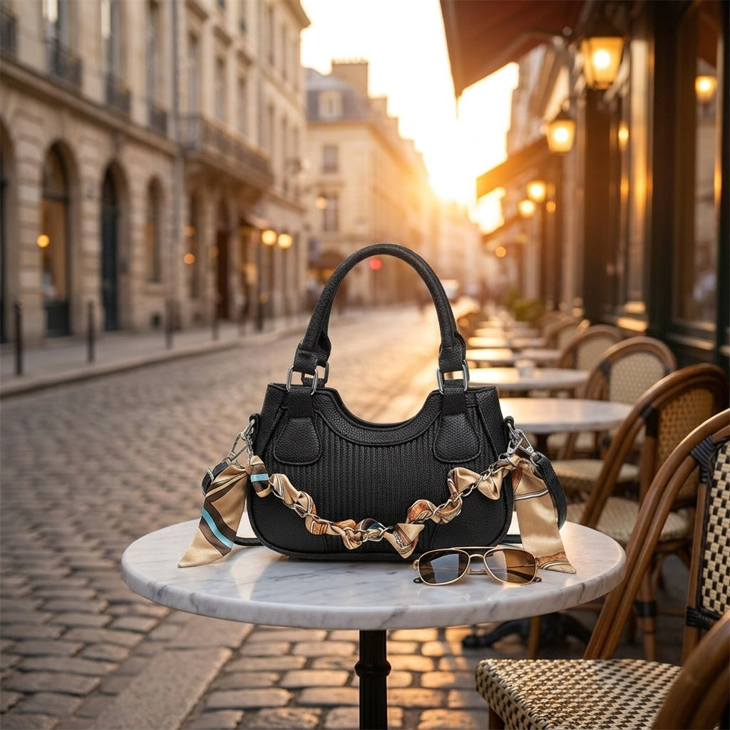 Elegant Braided Chain Handbag - Luxury Handmade Women's Crossbody Bag High-End Shoulder Bag With Polyester Lining
