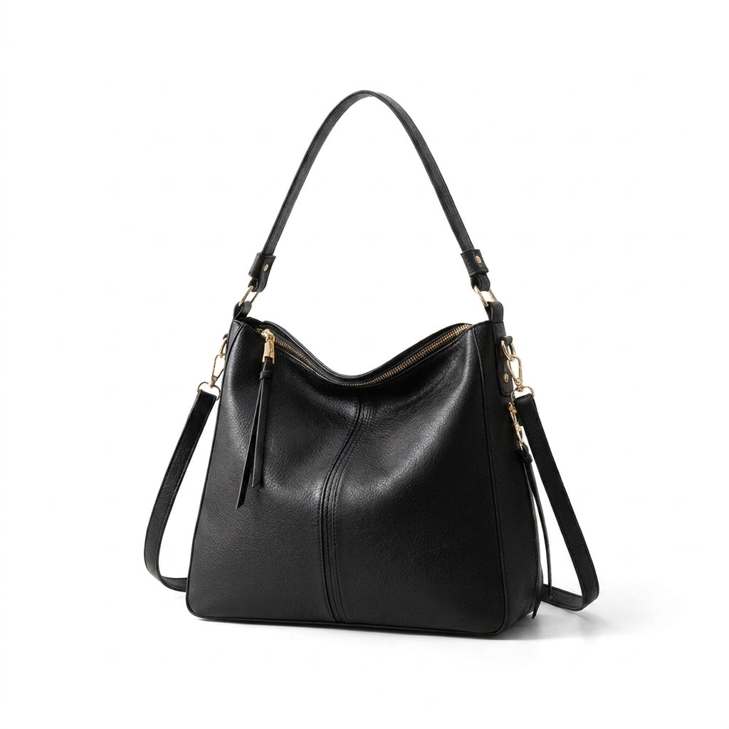 Retro PU Leather Hobo Tote Bag – Women’s Large Capacity Shoulder & Crossbody Handbag