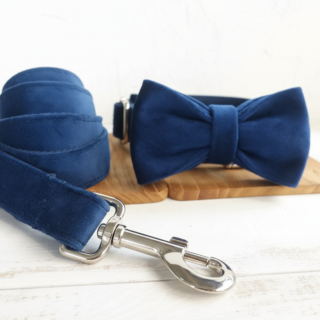 Bow pet collar large and small pet traction collar dog chain
