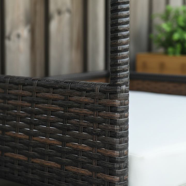 Wicker Dog House Raised Rattan Puppy Bed Cat Shelter for Indoor Outdoor Garden Patio Pet Sofa with Removable Cushion for Medium Sized Pet Brown