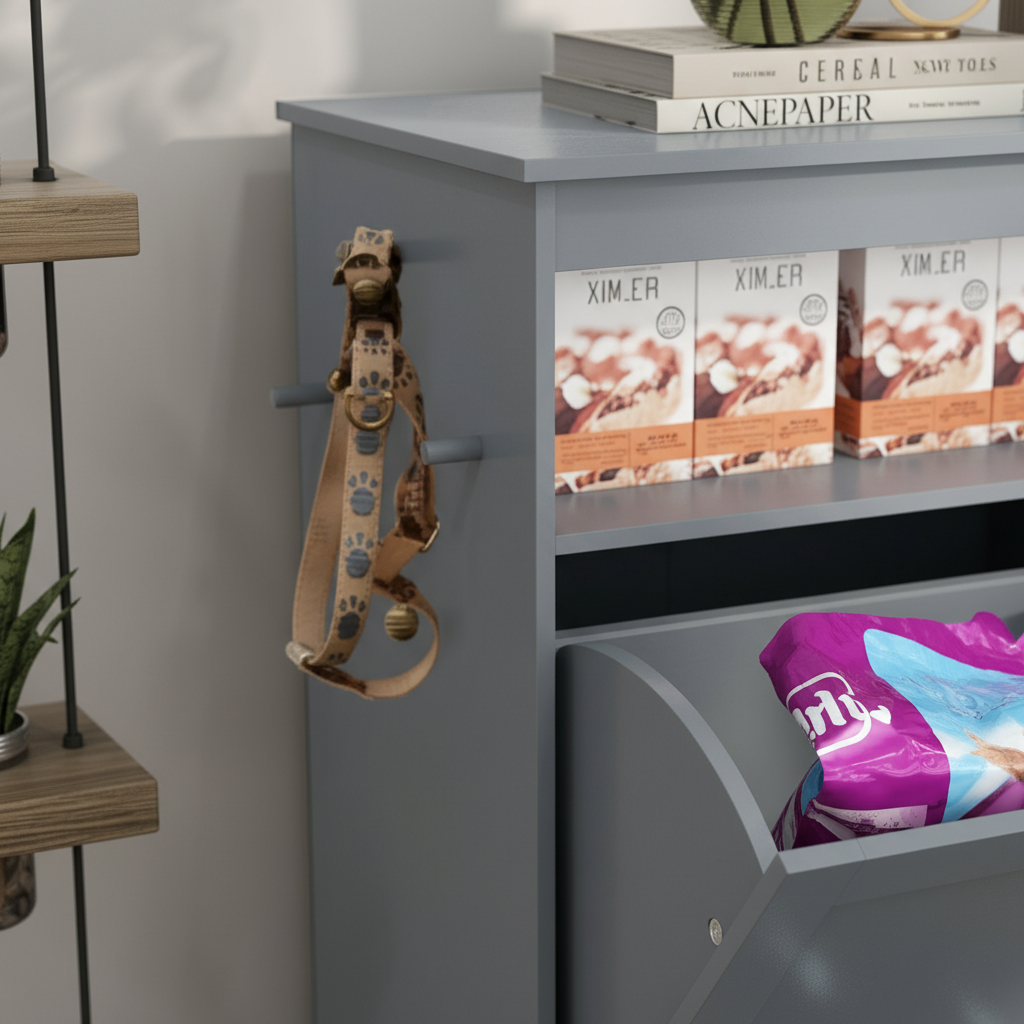 PawHut Pet Feeder Station with Storage Cabinet; Raised Dog Bowls