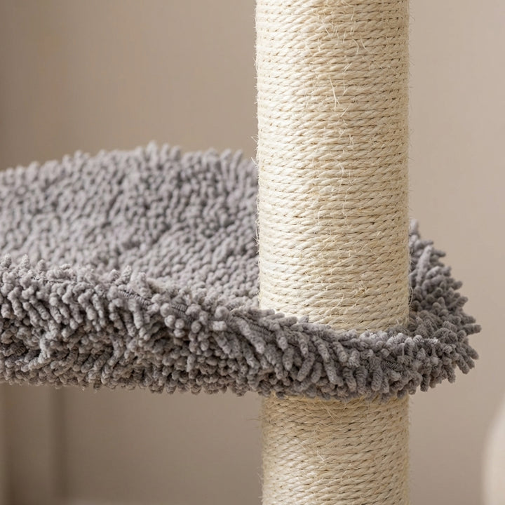 Small Cat Tree Tower, 33 Cat Scratching Post With Curved Bed