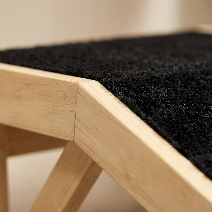 Wooden Pet Ramp for Dogs & Cats – Anti-Slip Carpet Pet Stair Ramp