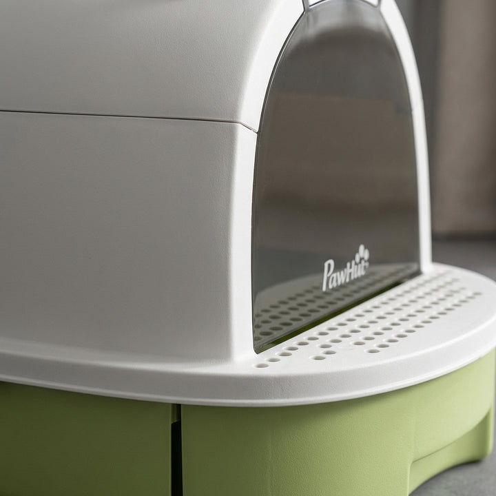 Covered Cat Litter Box with Drawer & Deodorizing Filters – Enclosed Kitty Toilet