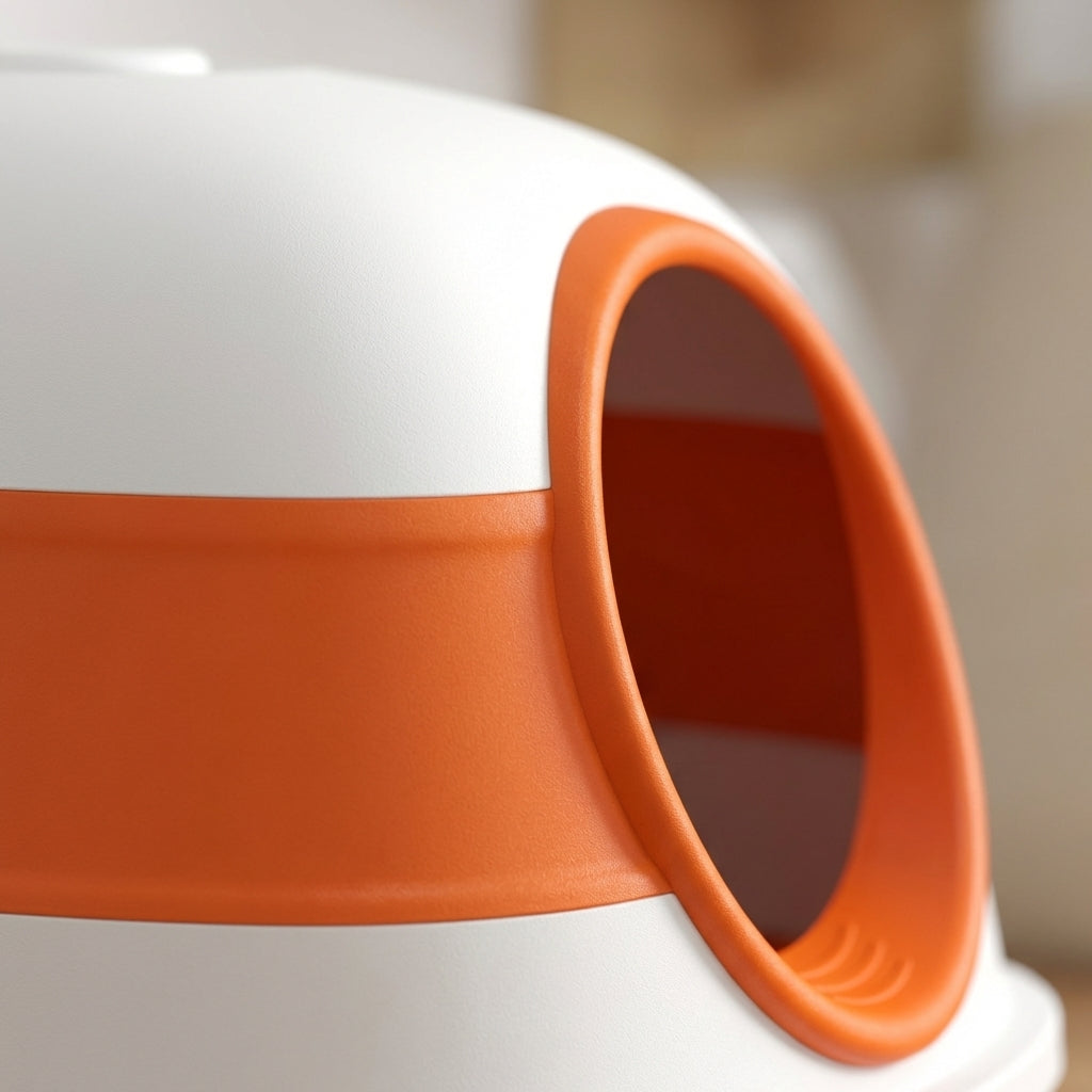 Enclosed Cat Litter Box with Scoop & Air Freshener – Foldable Covered Cat Toilet