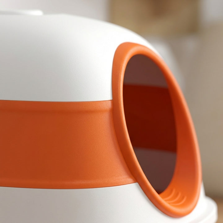 Enclosed Cat Litter Box with Scoop & Air Freshener – Foldable Covered Cat Toilet