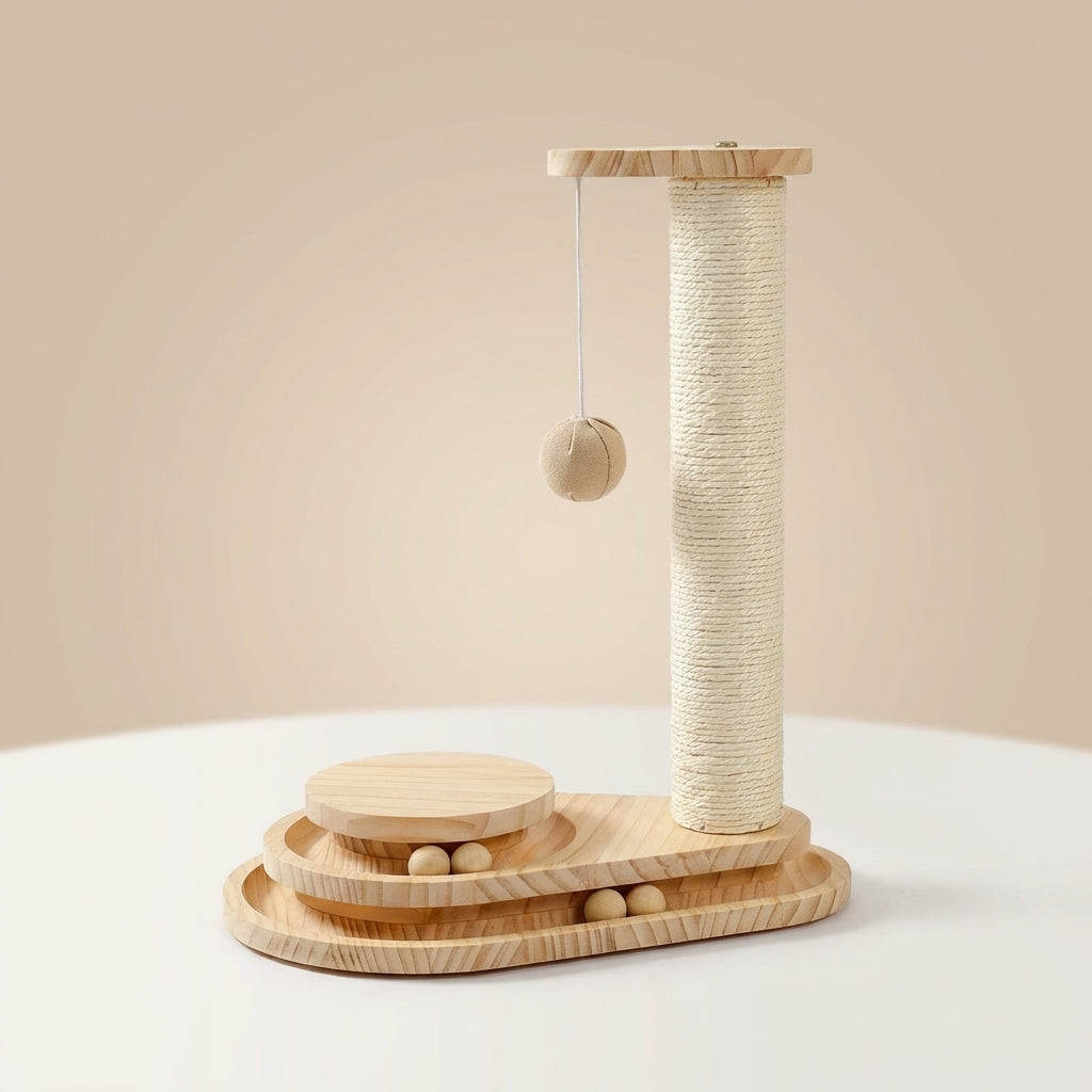 Indoor Cat Soft Scratching Board And Interactive Ball Track Toy Cat Rest And Grooming Supplies