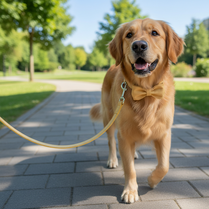 Stylish Dog Collar &amp; Leash Set with Bow Tie – Adjustable Pet Collar