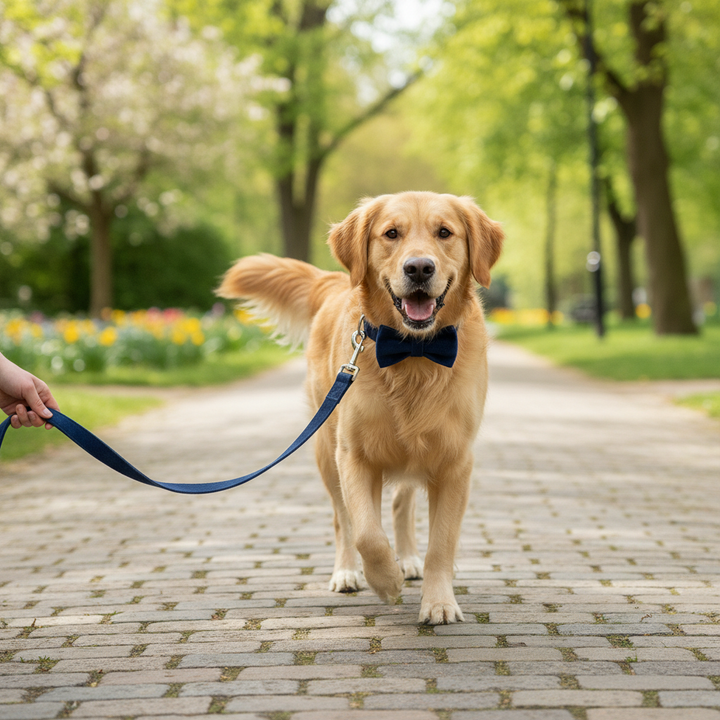 Bow pet collar large and small pet traction collar dog chain