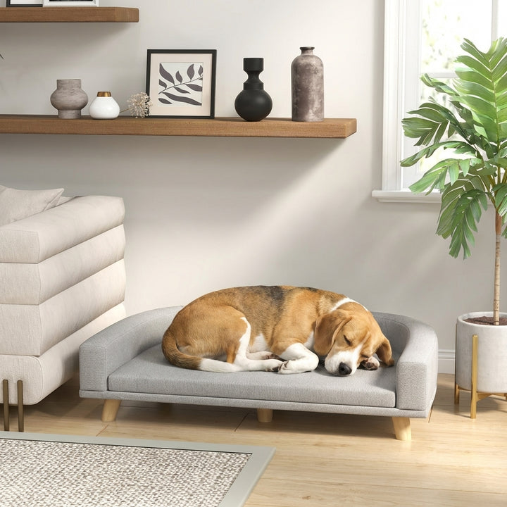 Dog Sofa Couch Bed with Washable Cushion for Large Dogs, Cats, Gray