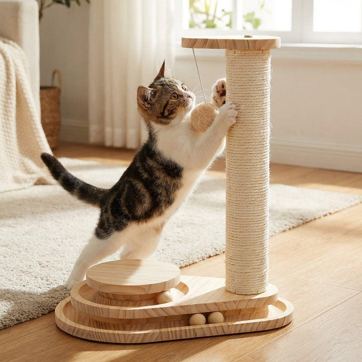 Indoor Cat Soft Scratching Board And Interactive Ball Track Toy Cat Rest And Grooming Supplies